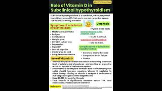 Vit D amp subclinical hypothyroidismshorts [upl. by Strickman]