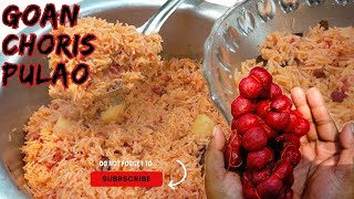 Goan chorizo pulao  Pork Sausage Pulao  Sausage Rice Goan Recipes  choris pulao chorizo pork [upl. by Berkshire]