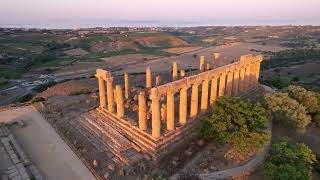 The valley of the temples at Agrigento Sicily drone 4K [upl. by Anavahs]