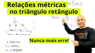 RELAÇÕES MÉTRICAS NO TRIÂNGULO RETÂNGULO  RÁPIDO E FÁCIL [upl. by Sidwell]