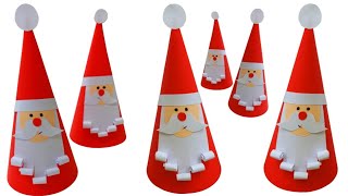 Santa Claus From Paper  Christmas Decoration Ideas  Christmas Craft Ideas  Paper Santa Claus DIY [upl. by Anirazc]