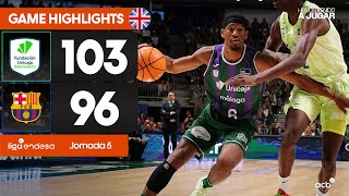 Unicaja  Barça 10396 HIGHLIGHTS  Liga Endesa 202425 [upl. by Euh293]