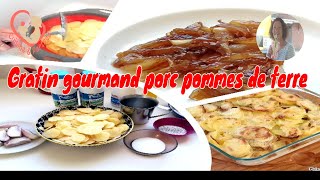 Gratin Gourmand Rôti De Porc Pomme De Terre 3 Échalotes Confites [upl. by Munson]