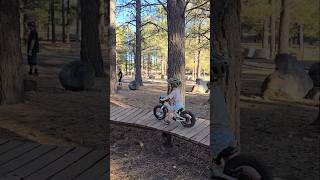 2 year old rides bike park mtb toddlers shorts [upl. by Koss]