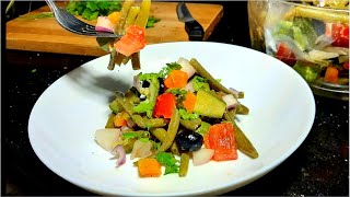 Salade haricots vert facile et rapide سلطة لوبيا الخضراء سهلة و بنينة [upl. by Assenahs]