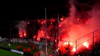 PAOK Saloniki Ultras great pyroshow against Olympiakos Piraeus Gate 4932014 [upl. by Ielirol]