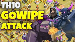 GOWIPE Th10  GOWIPE Attack Strategy Th10  Th10 War Attack [upl. by Dole42]