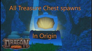 All Treasure chest spawns in origin Roblox Dragon Adventures [upl. by Marcus]