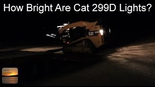 How Bright Are The Cat 299D XHP Lights  Unloading 1500lb Blocks At Night [upl. by Enalahs733]