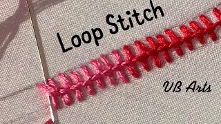 Loop Stitch  Loop filling stitch  Hand embroidery Stitches  Embroidery tutorial  vb Arts [upl. by Eedissac]