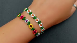 Bracelet Making How ToFlower BraceletHandmade Jewelry Useful amp Easy [upl. by Acemaj]