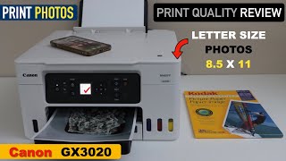 Canon MAXIFY GX3020 Print Quality Review Printing Photos [upl. by Darreg]