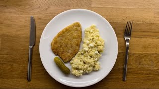 Schnitzel with potato salad  Traditional Czech Christmas Eve meal [upl. by Eanom499]