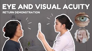 EYES AND VISUAL ACUITY ASSESSMENT l RETURN DEMONSTRATION student nurse [upl. by Fiora27]