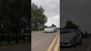 Super RARE Lamborghini countach 25th anniversary leaving car show carsofyoutube cars lamborghini [upl. by Dammahum]