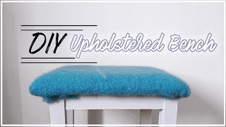 DIY Upholstered Bench  How To Upcycle Your Old Bench  JMC Studios [upl. by Neeleuqcaj]