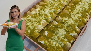 The EASIEST and Most Delicious ENCHILADAS VERDES my lazy way of making them [upl. by Audres]