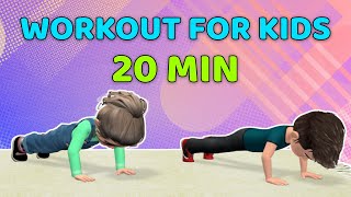 20 MINUTE KIDS WORKOUT  FULL BODY EXERCISE AT HOME [upl. by Anitra]