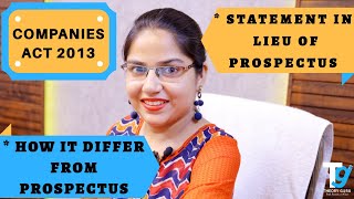 STATEMENT IN LIEU OF PROSPECTUS  COMPANIES ACT 2013  THEORY GURU  PROF RASPREET KAUR [upl. by Enelak975]