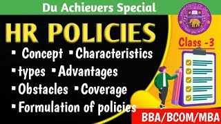 HR policies  nature types Advantages process of formation of Hr policieshrmbcom [upl. by Woody211]