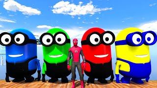 GTA 5 Epic Ragdolls RED SPIDERMANVS RED MINION VS GREEN MINIONEuphoria Physics amp Funny Fails 66 [upl. by Kirstin662]