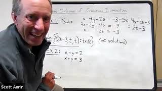 Three Outcomes of Gaussian Elimination [upl. by Rettig]