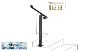 VEVOR Handrails for Outdoor Steps 12 Step Railings Wrought Iron Handrail Stair Review [upl. by Ymarej]