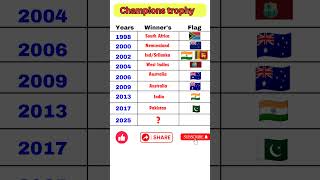 Champions Trophy Winner Teams  champions trophy icc bcci cricket [upl. by Bird]