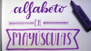 Lettering con Subrayadores  Alfabeto en Mayúsculas [upl. by Torrin]