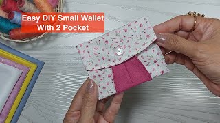 Small  Mini Coin Purse Wallet DIY  Credit Card Wallet  Coin Pouch Sewing Tutorial [upl. by Loralyn605]