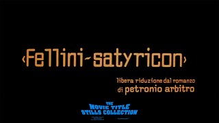 Fellini Satyricon 1969 title sequence [upl. by Moth]