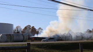 Multiple Fire Departments responding to a large mulch fire [upl. by Keller]