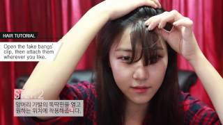 englishHow to Use Clip on BangsFaux Bangs [upl. by Esimorp253]