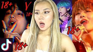 HOLY KIM TAEHYUNG 🥵 V 18 TIKTOK COMPILATION REACTION [upl. by Gauntlett]