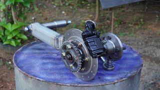 How to Make 2WD Motorcycle rear Swingarm  Chain drive swingarm for buggy ATVUTV [upl. by Auhesoj721]