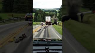 Caught on Camera Massive Gravel Spill Buries Man by the Road shorts shortsfeed [upl. by As]