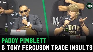 Paddy Pimblett and Tony Ferguson argue “You look like an 8 year oldquot [upl. by Kurth]