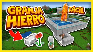 GRANJA de HIERRO Sin Redstone Fácil y Simple  Tutorial Minecraft 116 [upl. by Ynaffets]