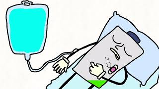 Battery charging animation hospital Battery low cartoon [upl. by Eneladgam]