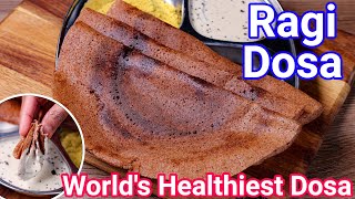 Healthy Ragi Dosa  New Authentic Way of Making Millet Dosa  Finger Millet Dosa  Weight Loss Dosa [upl. by Eilraep]