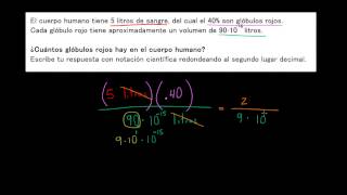 Calculando los glóbulos rojos en el cuerpo con notación científica [upl. by Htomit]