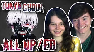 Tokyo Ghoul ALL Openings amp Endings REACTION All OP and ED ReactionReview [upl. by Trebliw]