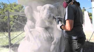 carving limestone with an angle grinder [upl. by Anoj]