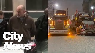 Ottawa Police make arrests at Trucker Convoy protest [upl. by Antonin543]