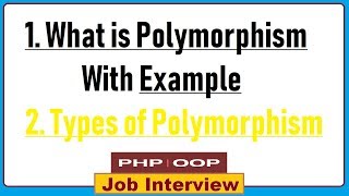 5 What is Polymorphism With Example amp Types of Polymorphism in PHP OOPS [upl. by Leitao]