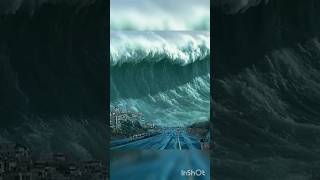 Scary tsunami scene 95 tsunami scene waves city sea shorts shortvideo speed تسونامي 海啸 [upl. by Elamor]