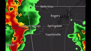 Tornado warnings for Idabel OK Rogers AR and Stilwell AR [upl. by Coumas]