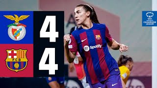 BENFICA 4 vs 4 FC BARCELONA  UEFA WOMENS CHAMPIONS LEAGUE 🔵🔴 [upl. by Aryamoy497]