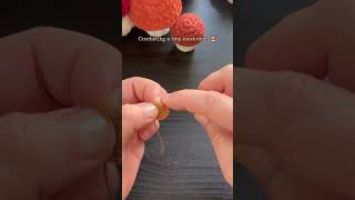 Crocheting a tiny mushroom  Micro crochet crochet handmade mushroom [upl. by Nimaj]