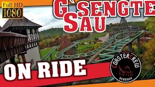 Gsengte Sau Gerstlauer Bobsled Roller Coaster fixed cam onride POV at Tripsdrill Germany Full HD [upl. by Almeria]